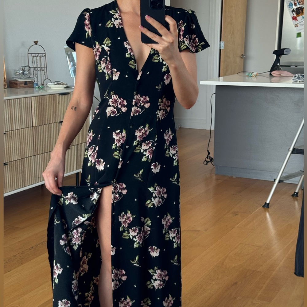 Zara - Floral Black Dress